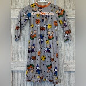 Peanuts Kids Halloween Nightgown - Gray with Cartoon Characters sz 4